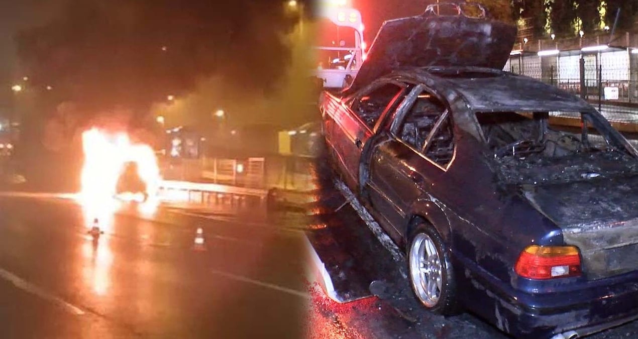 15 temmuz sehitler koprusunde yanan otomobil kule dondu h7BjQtMc